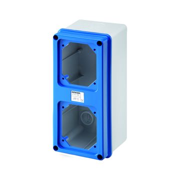 CAJA DE PARED CON TAPA TROQUELADA PREPARADO PARA 2 FRONTALES - IP67