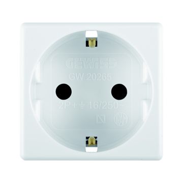 BASE NORMA ESPAÑOLA  250V ac - 2P+T 16A - 2 MÓDULOS- SYSTEM WHITE