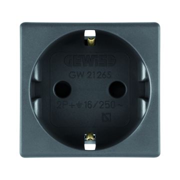 BASE NORMA ESPAÑOLA  250V ac - 2P+T 16A - 2 MÓDULOS- SYSTEM WHITE
