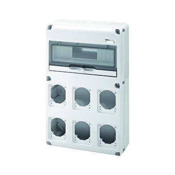 Q-DIN 14 MÓDULOS - 6 BASES ALOJABLES IEC 309 16/32A IP44/67 - IP65
