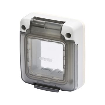 COMBI IN - CALOTTA STAGNA 2 MÓDULOS - SYSTEM - PUERTA TRANSPARENTE RÍGIDA AHUMADA - IP65 - GRIGIO RAL 7035