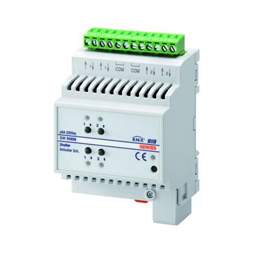 ACTUADOR PARA PERSIANAS ENROLLABLES - 2 CANALES - 6A - KNX - IP20 - 4 MÓDULOS DIN