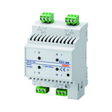 ACTUADOR ON/OFF - 4 CANALES - 16AX - KNX - IP20 - 4 MÓDULOS DIN
