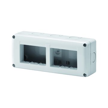 CONTENEDOR PARA APARATOS SYSTEM - PROTEGIDO - 6 MÓDULOS - MÓDULO 3x2 - GRIS RAL 7035 - IP40