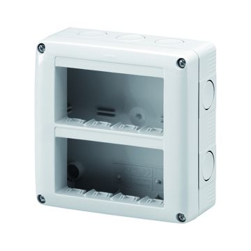 CONTENEDOR PARA APARATOS SYSTEM - PROTEGIDO - 8 MÓDULOS - MÓDULO 4x2 - GRIS RAL 7035 - IP40