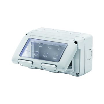 CONTENEDOR ESTANCO PARA APARATOS SYSTEM - 4 MÓDULOS - GRIS RAL 7035 - IP55