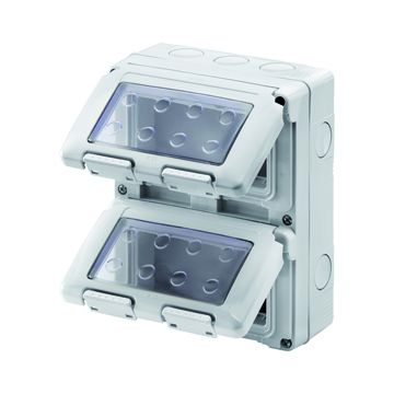 CONTENEDOR ESTANCO PARA APARATOS SYSTEM - VERTICAL - 8 MÓDULOS - MÓDULO 4X2 - GRIS RAL 7035 - IP55