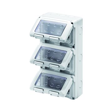 CONTENEDOR ESTANCO PARA APARATOS SYSTEM - VERTICAL - 12 MÓDULOS - MÓDULO 4X3 - GRIS RAL 7035 - IP55