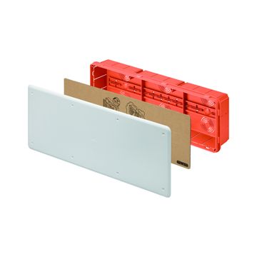 CAJA DE DERIVACIÓN Y CONEXIÓN - PARA PAREDES DE MAMPOSTERÍA - CON CARRIL DIN - DIMENSIONES 480X160X70 - TAPA BLANCA RAL9016