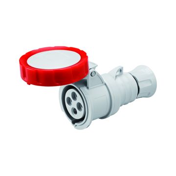 BASE MÓVIL RECTA HP - IP66/IP67/IP68/IP69 - 3P+T 32A 380-415V 50/60HZ - ROJO - 6H - CONEXIONADO DE TORNILLO