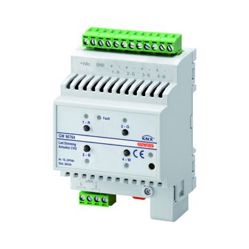 ACTUADOR DIMMER PARA LED - 12-24Vdc - CVD - 4 CANALES - KNX - IP20 - 4 MÓDULOS DIN