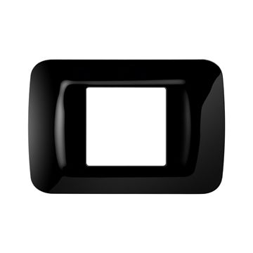 PLACA TOP SYSTEM - EN TECNOPOLÍMERO ACABADO BRILLANTE - 2 MÓDULOS - NEGRO TÓNER - SYSTEM