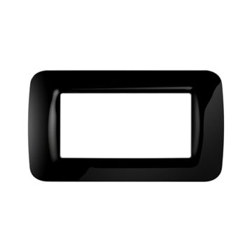 PLACA TOP SYSTEM - EN TECNOPOLÍMERO ACABADO BRILLANTE - 4 MÓDULOS - NEGRO TÓNER - SYSTEM
