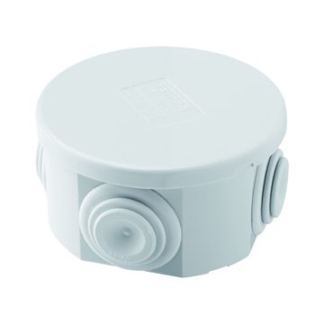 CAJA DE DERIVACIÓN CON TAPA BAJA A PRESIÓN - IP44 - DIMENSIONES INTERNAS Ø 65X35 - PAREDES CON PASACABLES - GRIS RAL 7035