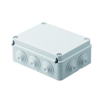 CAJA DE DERIVACIÓN CON TAPA BAJA ATORNILLADA - IP55 - DIMENSIONES INTERNAS 190X140X70 - PAREDES CON PASACABLES - GRIS RAL 7035