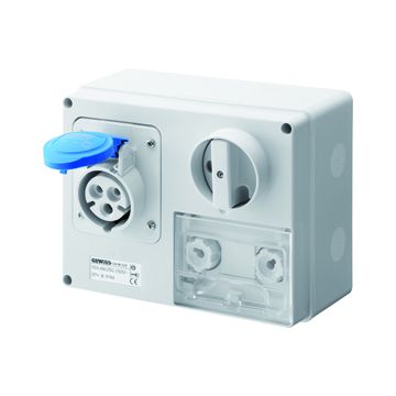 BASE FIJA INTERBLOQUEADAS HORIZONTAL - CON FONDO - CON BASE PORTAFUSIBLES - 2P+T 16A 200-250V - 50/60HZ 6H CBF - IP44