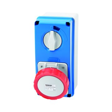 BASE FIJA INTERBLOQUEADAS VERTICAL - CON FONDO - SIN BASE PORTAFUSIBLES - 3P+N+T 32A 346-415V - 50/60HZ 6H - IP67