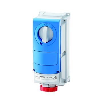 BASE FIJA INTERBLOQUEADAS VERTICAL - CON FONDO - SIN BASE PORTAFUSIBLES - PARA USOS SEVEROS - 3P+N+T 63A - 380-415V - 50/60HZ 6H - IP66