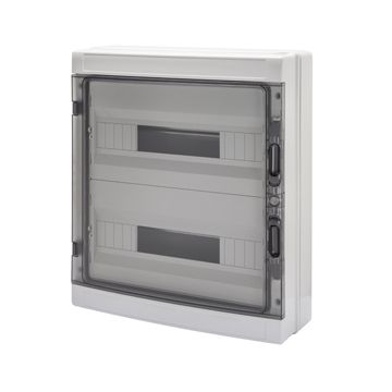 CUADRO DISTRIBUCIÓN CON PANELES TROQUELADOS Y BASTIDOR EXTRAIBLE - PREPARADO PARA ALOJAR REGLETAS - (18X2) 36M IP65