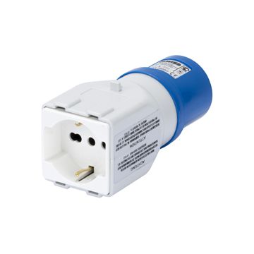 ADAPTADOR INDUSTRIAL/RESIDENCIAL IP44 - CLAVIJA 2P+T 16A 230V ac 50/60HZ - 1 BASE 2P+T 10/16A BIVALENTE (P30/P17)