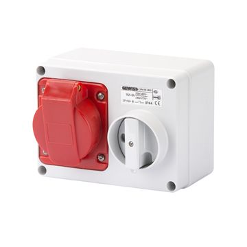 BASE FIJA INTERBLOQUEADAS HORIZONTAL - CON FONDO - SIN BASE PORTAFUSIBLES - 3P+N+T 16A 346-415V - 50/60HZ 6H - IP44