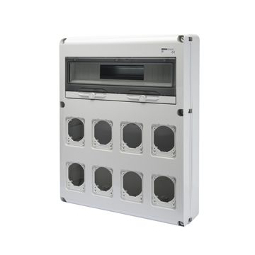 Q-DIN 20 MÓDULOS - 8 BASES ALOJABLES IEC 16/32A IP44/67 - IP65