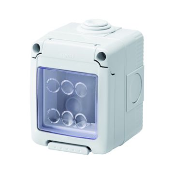CONTENEDOR ESTANCO PARA APARATOS SYSTEM - 2 MÓDULOS - GRIS RAL 7035 - IP55