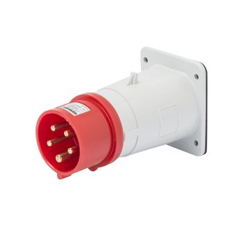 CLAVIJA FIJA DE EMPOTRAR - IP44 - 3P+T 16A 380-415V 50/60HZ - ROJO - 6H - CONEXIONADO DE TORNILLO