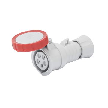 BASE MÓVIL RECTA HP - IP66/IP67/IP68/IP69 - 3P+N+T 32A 380-415V 50/60HZ - ROJO - 6H - CONEXIONADO DE TORNILLO