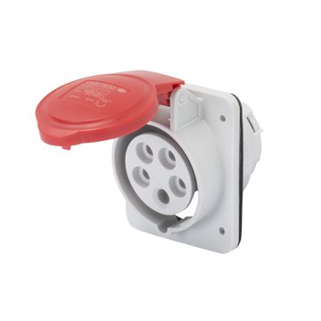 BASE FIJA DE EMPOTRAR A 10° HP - IP44/IP54 - 3P+T 16A 380-415V 50/60HZ - ROJO - 6H - CONEXIONADO DE TORNILLO