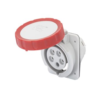 BASE FIJA DE EMPOTRAR A 10° HP - IP66/IP67 - 3P+N+T 16A 380-415V 50/60HZ - ROJO - 6H - CONEXIONADO DE TORNILLO