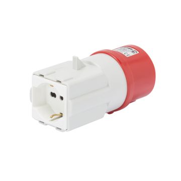 ADAPTADOR INDUSTRIAL/RESIDENCIAL IP44 - CLAVIJA 3P+N+T 16A 400V ac 50/60HZ - 1 BASE 2P+T 16A BIVALENTE (P30/P17)