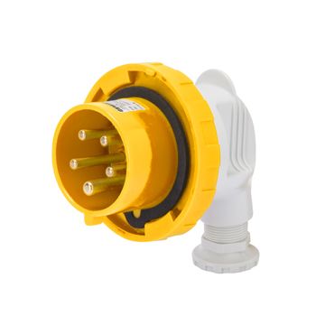 CLAVIJA A 90° MÓVIL - IP67 - 2P+T 16A 100-130V 50/60HZ - AMARILLO - 4H - CONEXIONADO DE TORNILLO