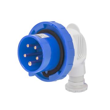 CLAVIJA A 90° MÓVIL - IP67 - 3P+T 16A 200-250V 50/60HZ - AZUL - 9H - CONEXIONADO DE TORNILLO