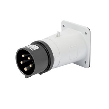 CLAVIJA FIJA DE EMPOTRAR - IP44 - 3P+T 32A 480-500V 50/60HZ - NEGRO - 7H - CONEXIONADO DE TORNILLO