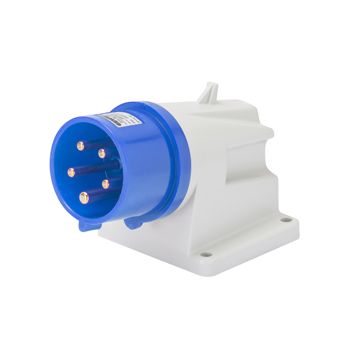 CLAVIJA FIJA DE PARED A 90° - IP44 - 3P+T 16A 200-250V 50/60HZ - AZUL - 9H - CONEXIONADO DE TORNILLO