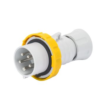 CLAVIJA MÓVIL RECTA HP - IP66/IP67/IP68/IP69 - 3P+N+T 32A 100-130V 50/60HZ - AMARILLO - 4H - CONEXIONADO DE TORNILLO