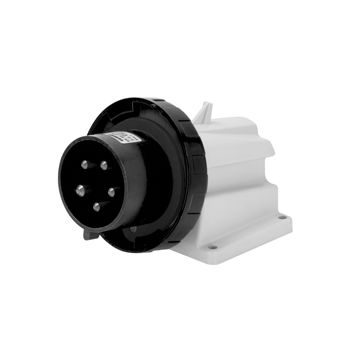 CLAVIJA FIJA DE PARED A 90° - IP67 - 3P+T 16A 480-500V 50/60HZ - NEGRO - 7H - CONEXIONADO DE TORNILLO
