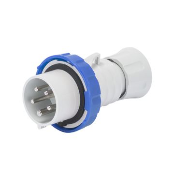 CLAVIJA MÓVIL RECTA HP - IP66/IP67/IP68/IP69 - 3P+T 32A 200-250V 50/60HZ - AZUL - 9H - CONEXIONADO DE TORNILLO