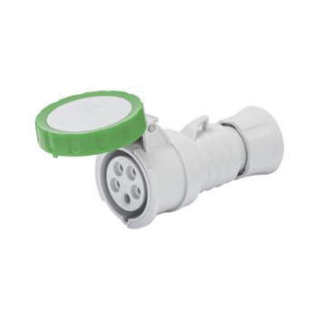 BASE MÓVIL RECTA HP - IP66/IP67/IP68/IP69 - 3P+T 16A MÁS QUE 50V 100-300HZ - VERDE - 10H - CONEXIONADO DE TORNILLO