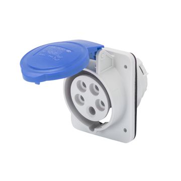 BASE FIJA DE EMPOTRAR A 10° HP - IP44/IP54 - 3P+T 32A 200-250V 50/60HZ - AZUL - 9H - CONEXIONADO DE TORNILLO