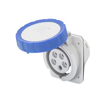 BASE FIJA DE EMPOTRAR A 10° HP - IP66/IP67 - 3P+T 16A 200-250V 50/60HZ - AZUL - 9H - CONEXIONADO DE TORNILLO