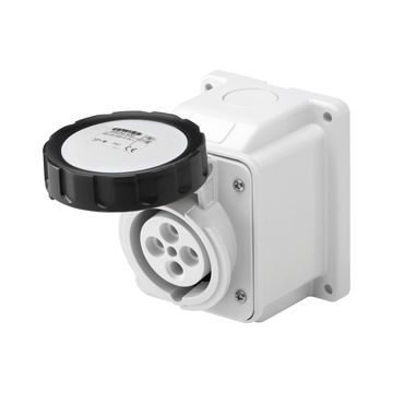 BASE FIJA DE PARED A 10° - IP67 - 3P+N+T 32A 480-500V 50/60HZ - NEGRO - 7H - CONEXIONADO DE TORNILLO