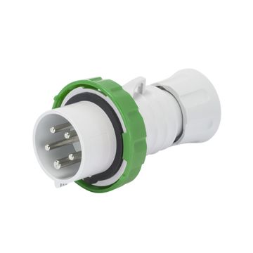 CLAVIJA MÓVIL RECTA HP - IP66/IP67/IP68/IP69 - 3P+T 16A MÁS QUE 50V 100-300HZ - VERDE - 10H - CONEXIONADO DE TORNILLO