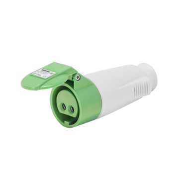 BASE MÓVIL RECTA - IP44 - 2P 16A 20-25V e 40-50V 100-200HZ - VERDE - 4H - CONEXIONADO DE TORNILLO