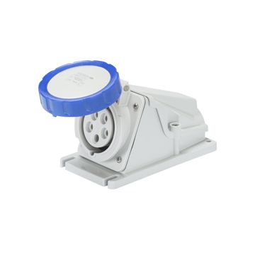BASE FIJA DE PARED A 90° - IP67 - 3P+N+T 16A 200-250V 50/60HZ - AZUL - 9H - CONEXIONADO DE TORNILLO