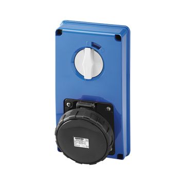 BASE FIJA INTERBLOQUEADAS VERTICAL - SIN FONDO - SIN BASE PORTAFUSIBLES - 3P+N+T 63A 480-500V - 50/60HZ 7H - IP67