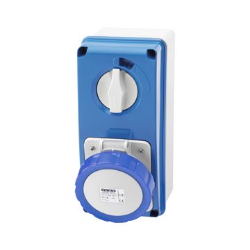 BASE FIJA INTERBLOQUEADAS VERTICAL - CON FONDO - SIN BASE PORTAFUSIBLES - 2P+T 16A 200-250V - 50/60HZ 6H - IP67