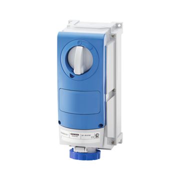 BASE FIJA INTERBLOQUEADAS VERTICAL - CON FONDO - SIN BASE PORTAFUSIBLES - PARA USOS SEVEROS - 2P+T 16A 200 - 250V - 50/60HZ 6H - IP66