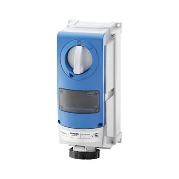BASE FIJA INTERBLOQUEADAS VERTICAL - CON FONDO -PARA MONTAR APARATOS MODULARES - PARA USOS SEVEROS - 3P+N+T 63A 480-500V-50/60HZ 7H-IP66